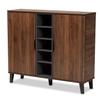 Baxton Studio Two-Tone Walnut Brown and Grey Finished Wood 2-Door Shoe Cabinet view 1