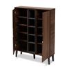 Baxton Studio Two-Tone Walnut Brown and Grey Finished Wood 2-Door Shoe Cabinet view 4