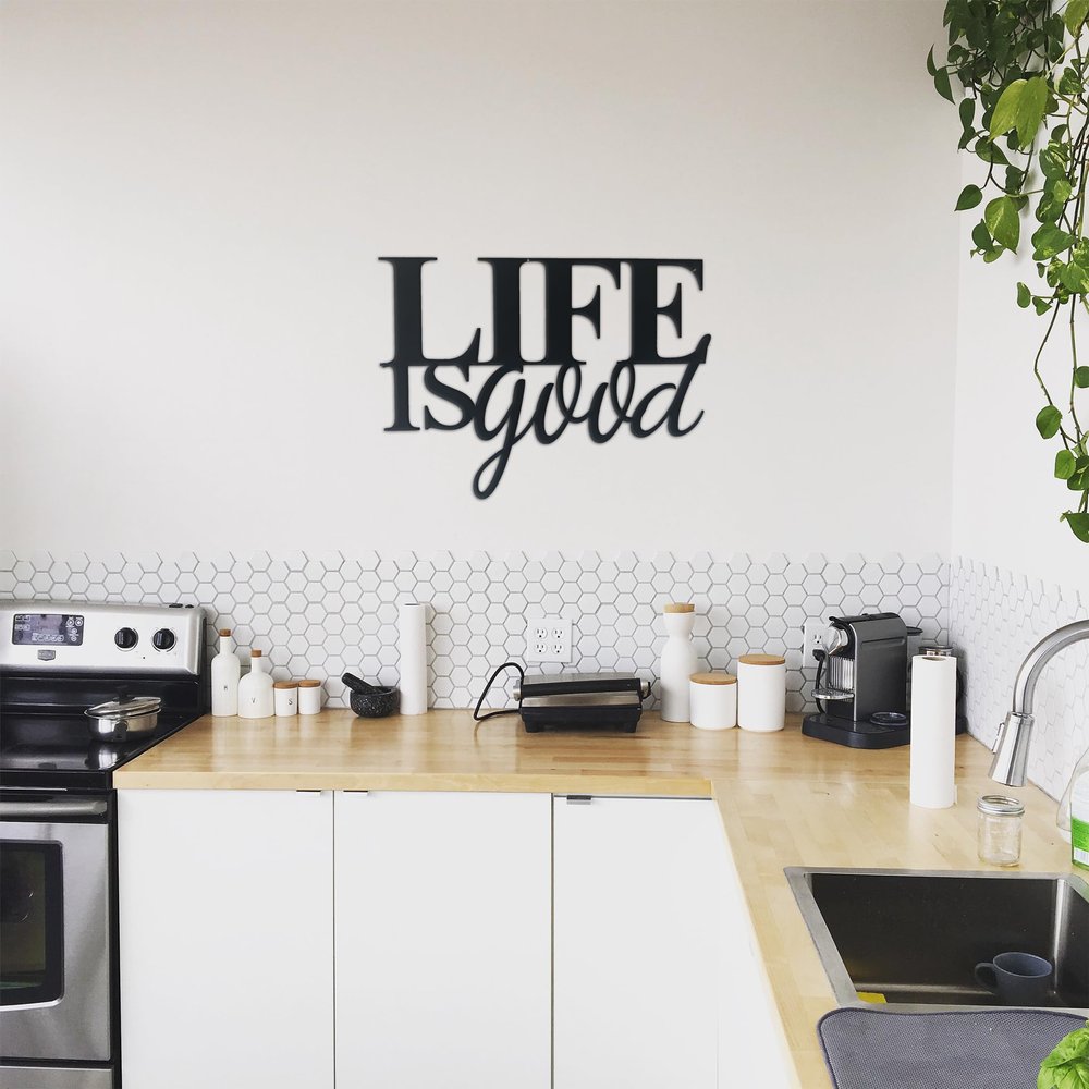 Badger Steel USA - Life is Good - Metal Wall Art - 26" X 18.9" - Hammered Silver