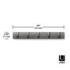 Umbra Flip Wall-Mounted Coat Rack with 5 Hooks  Modern, Space-Saving Storage for Hats, Jackets, Bags, Entryway, Mudroom, Closet, Bathroom, Bedroom  Grey/Pewter view 3