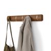 Umbra Flip Wall-Mounted Coat Rack with 5 Hooks  Modern, Space-Saving Storage for Hats, Jackets, Bags, Entryway, Mudroom, Closet, Bathroom, Bedroom  Light Walnut/Gold view 1
