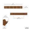 Umbra Flip Wall-Mounted Coat Rack with 5 Hooks  Modern, Space-Saving Storage for Hats, Jackets, Bags, Entryway, Mudroom, Closet, Bathroom, Bedroom  Light Walnut/Gold view 3