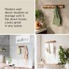 Umbra Flip Wall-Mounted Coat Rack with 5 Hooks  Modern, Space-Saving Storage for Hats, Jackets, Bags, Entryway, Mudroom, Closet, Bathroom, Bedroom  Light Walnut/Gold view 4
