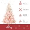 HOMCOM 7ft Unlit Spruce Artificial Christmas Tree with Realistic Branches and 1000 Tips, Pink view 3