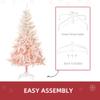 HOMCOM 7ft Unlit Spruce Artificial Christmas Tree with Realistic Branches and 1000 Tips, Pink view 4