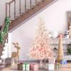 HOMCOM 6ft Unlit Spruce Artificial Christmas Tree with Realistic Branches and 800 Tips, Pink view 2
