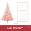 HOMCOM 6ft Unlit Spruce Artificial Christmas Tree with Realistic Branches and 800 Tips, Pink view 4