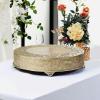 Efavormart 22" Gold Round Embossed Metal Cake Plateau, Large Wedding Cake Stand Riser for Reception & Banquet view 1