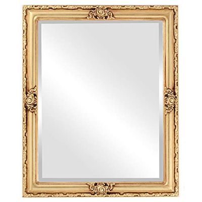 OVALCREST Rectangle Beveled Wall Mirror for Home Decor - Jefferson Style - Silver Leaf with Brown Antique - 22x32 Outside Dimensions