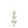 Pink and White Roses Bouquet on Double Ball Glass Christmas Tree Topper 12.5 Inches view 1
