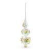 Pink and White Roses Bouquet on Double Ball Glass Christmas Tree Topper 12.5 Inches view 2