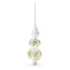 Pink and White Roses Bouquet on Double Ball Glass Christmas Tree Topper 12.5 Inches view 4