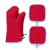 BBEART Oven Mitts and Pot Holders 4pcs Set, Kitchen Silicone Oven Gloves Heat Resistant (Red) view 1