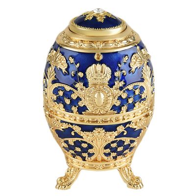 Automatic Retractable Toothpick Holder Metal Decorative Toothpick Dispenser Hand Press Toothpicks Case Container Pop Up Toothpick Box Holder Storage for Home, Kitchen & Hotel (Gold blue-B)