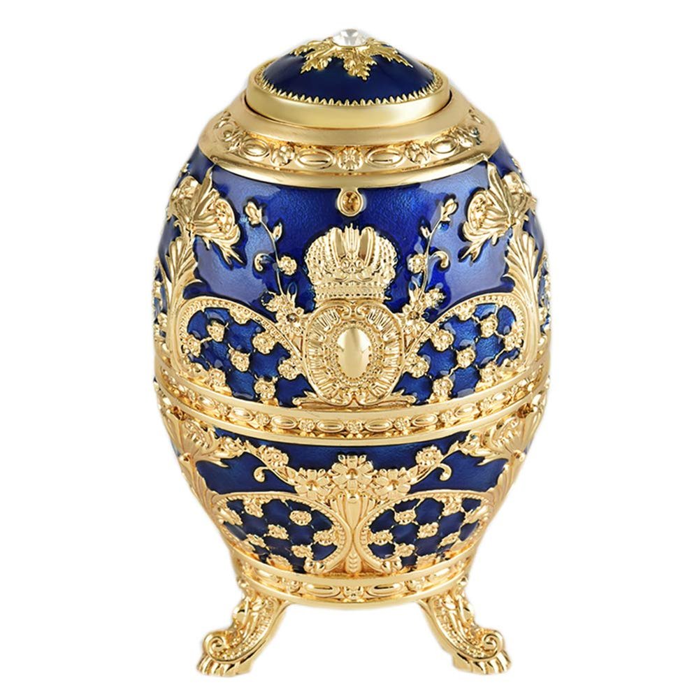 Automatic Retractable Toothpick Holder Metal Decorative Toothpick Dispenser Hand Press Toothpicks Case Container Pop Up Toothpick Box Holder Storage for Home, Kitchen & Hotel (Gold blue-B)