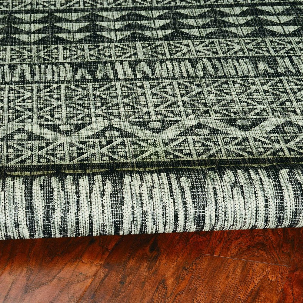 HomeRoots 5' X 8' Charcoal Aztec Pattern Rug