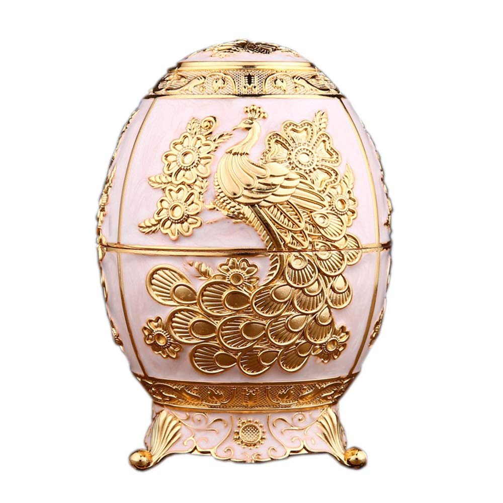 Toothpick Holder Dispenser Luxurious Retro Toothpick Box Holder Decorative Automatic Pop Up Toothpick Holder Hand Press Toothpick Case Organizer Container for Home & Kitchen (Gold peacock)