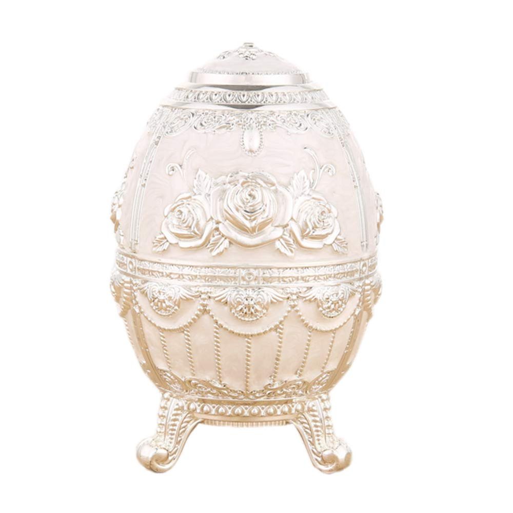 Toothpick Holder Dispenser Luxurious Retro Toothpick Box Holder Decorative Automatic Pop Up Toothpick Holder Hand Press Toothpick Case Organizer Container for Home & Kitchen (Silver white-Rose)