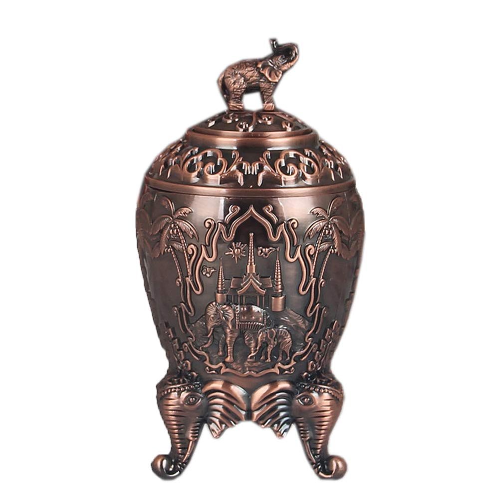 Retractable Metal Toothpick Holder Dispenser Decorative Portable Automatic Pop Up Toothpick Box Holder Storage Retro Hand Press Toothpicks Case Container for Home, Kitchen & Restaurant (Red copper)