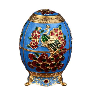 Toothpick Holder Dispenser Luxurious Retro Toothpick Box Holder Decorative Automatic Pop Up Toothpick Holder Hand Press Toothpick Case Organizer Container for Home & Kitchen (Blue peacock)
