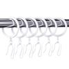 Hotop 30 Pcs Metal Drapery Curtain Rings 0.98/1.26/1.65 inch Interior Diameter and 30 Pcs Hanging Curtain Drapery Pin Hooks for Window Door Shower(White,32 mm) view 1