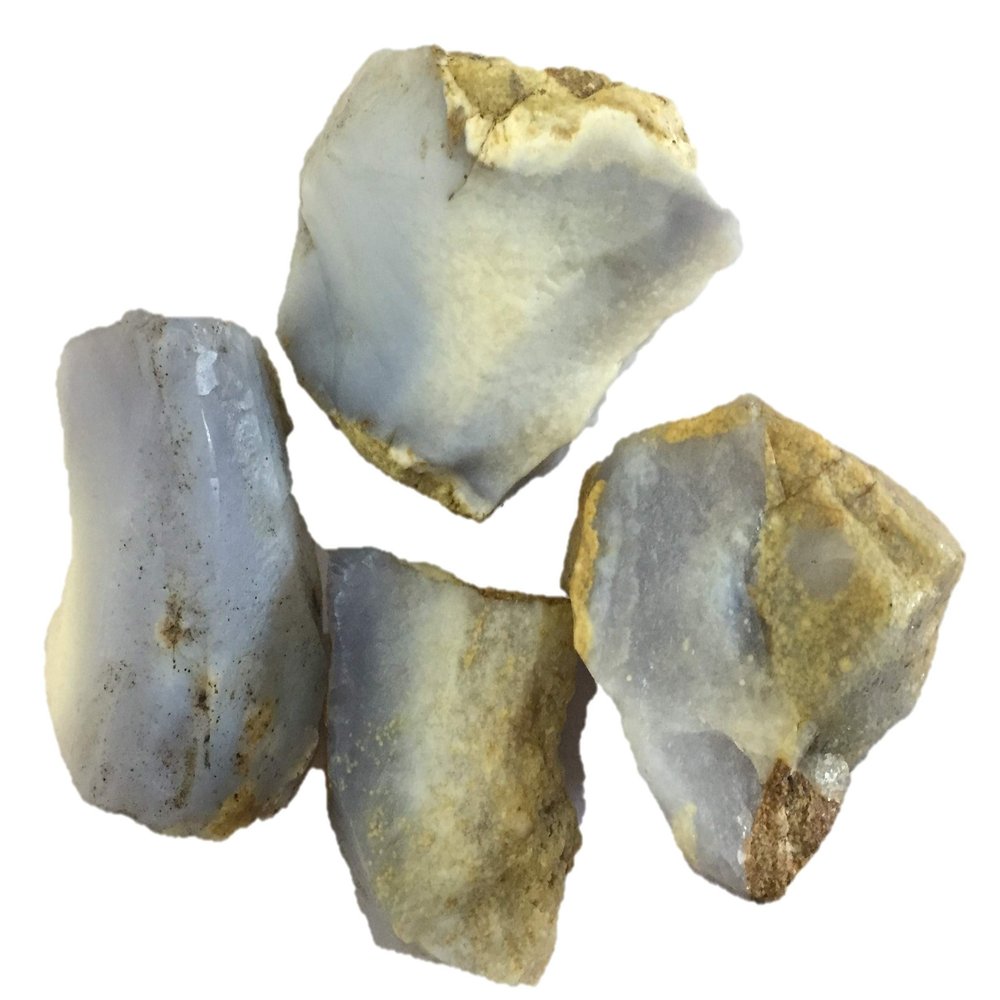 ShreeCrystalsBeads: 1 lb Blue Chalcedony Rough Stones from Peru -1" to 4" Average Size per Stone - Raw Natural Rough Crystals for Cabbing, Lapidary, Tumbling,Polishing & Reiki Crystal Healing