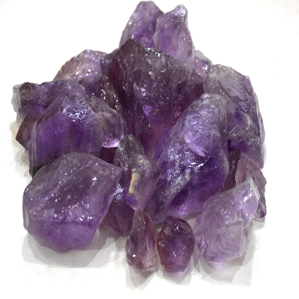 ShreeCrystalsBeads: 1 lb Amethyst Rough Stones AA Grade Large Chunk from Brazil - Raw Natural Rough Crystals for Cabbing, Lapidary, Tumbling,Polishing & Reiki Crystal Healing
