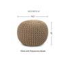 REDEARTH Round Pouf Ottoman - Hand Knitted Cable Boho Poof Home Dcor Pouffe Circular Footrest for Living Room - Bedroom - Lounge - 100% Cotton (19.5"x19.5"x14") - Beige view 3