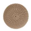 REDEARTH Round Pouf Ottoman - Hand Knitted Cable Boho Poof Home Dcor Pouffe Circular Footrest for Living Room - Bedroom - Lounge - 100% Cotton (19.5"x19.5"x14") - Beige view 4