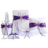 Engerla Bridal Five Wedding Accesorries Sets Purple Wedding Guest Wedding Ceremony Supplies Party Favor Sets Wedding Flower Girl Basket Guest Book Pen with Ring Pillow and Garter view 1