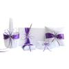 Engerla Bridal Five Wedding Accesorries Sets Purple Wedding Guest Wedding Ceremony Supplies Party Favor Sets Wedding Flower Girl Basket Guest Book Pen with Ring Pillow and Garter view 2