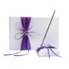 Engerla Bridal Five Wedding Accesorries Sets Purple Wedding Guest Wedding Ceremony Supplies Party Favor Sets Wedding Flower Girl Basket Guest Book Pen with Ring Pillow and Garter view 4
