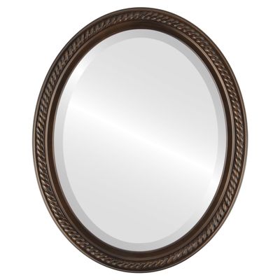 OVALCREST Oval Beveled Wall Mirror for Home Decor - Santa Fe Style - Rubbed Bronze - 18x22 Outside Dimensions