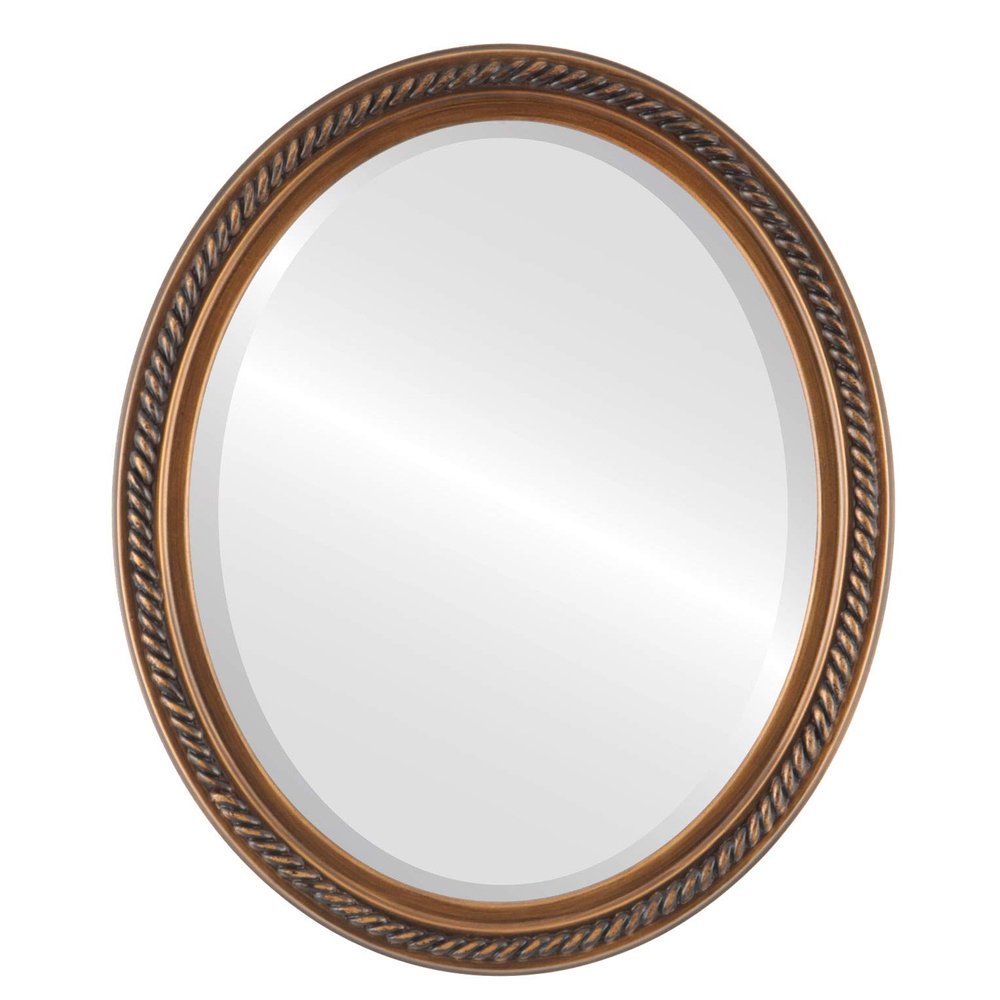 OVALCREST Oval Beveled Wall Mirror for Home Decor - Santa Fe Style - Sunset Gold - 18x22 Outside Dimensions