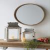 A&B Home 28'' Round Wood Mirror Natural Modern Wall Mirror Bathroom Mirror Decor Foyer Living Room Decorations view 4