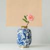 A&B Home 11'' Blue White Porcelain Vase Decorative Flower Bird Painted Glazed Ceramic Gold Lid Chinoiserie Ginger Jar Oriental Decor Centerpiece view 2