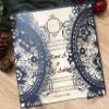 50pcs Pearl Navy Blue Laser Cut Wedding Invitation Cards,Baptism Invitation Cards,Laser Cut Invitations Cards,Engagement Invitation Cards,Sweet Birthday Invitation Cards view 1
