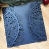 50pcs Pearl Navy Blue Laser Cut Wedding Invitation Cards,Baptism Invitation Cards,Laser Cut Invitations Cards,Engagement Invitation Cards,Sweet Birthday Invitation Cards view 2