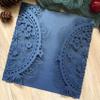 50pcs Pearl Navy Blue Laser Cut Wedding Invitation Cards,Baptism Invitation Cards,Laser Cut Invitations Cards,Engagement Invitation Cards,Sweet Birthday Invitation Cards view 4