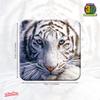 3D LiveLife Cork Coaster - White Tiger Repose from Deluxebase. Drinks Coaster with Lenticular 3D Animal Image. Non-Slip Protective Table Drink Mat for Home Decor and Decorative Accessories. view 2