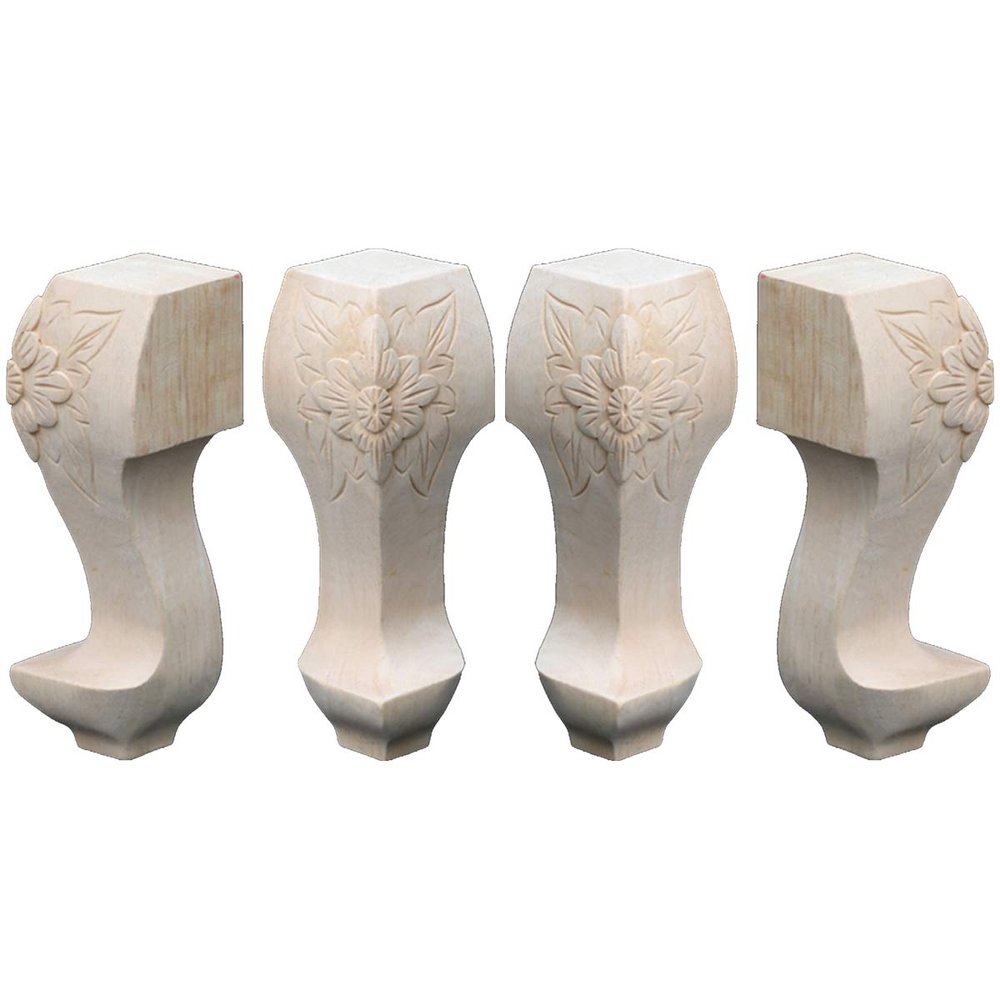 DIY Set of 4 Carvings Shaped Wood TV Table Legs Furniture Sofa Chair Ottoman Couch Bed Wardrobe Cabinet Legs Type-K