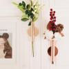 Decoration,Wall Mounted Adhesive Metal Dried Flower Vase Tube Home Garden Balcony Decor - Golden view 3