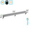 10" X 72" Stainless Steel Wall Shelf | Metal Shelving | Garage, Laundry, Storage, Utility Room | Restaurant, Commercial Kitchen | NSF view 3