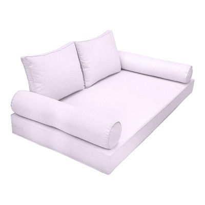 Prolinemax |SLIPCOVER ONLY|S1 Outdoor Daybed Mattress Bolster Backrest Cushion Covers Piped Trim Twin-XL AD107