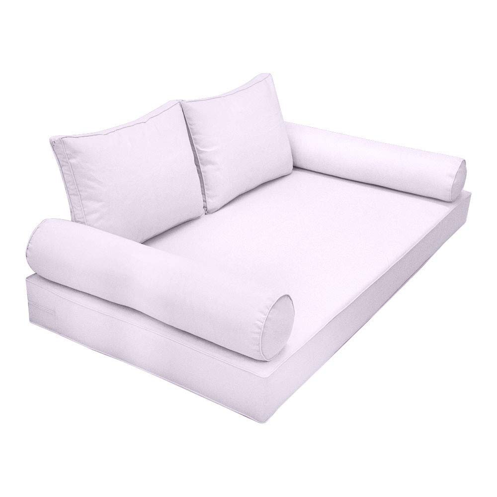 Prolinemax |SLIPCOVER ONLY|S1 Outdoor Daybed Mattress Bolster Backrest Cushion Covers Piped Trim Twin-XL AD107