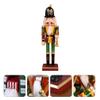 BESTOYARD 1pc Nutcracker Puppets Wooden Nutcracker Status Walnut Soldier Decor Nutcracker Table Decorations Nutcracker Figurines Decor Nutcracker Tree Ornaments Sculpture view 3