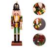 BESTOYARD 1pc Nutcracker Puppets Wooden Nutcracker Status Walnut Soldier Decor Nutcracker Table Decorations Nutcracker Figurines Decor Nutcracker Tree Ornaments Sculpture view 4