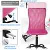 Best Cheap Ergonomic Cute Mesh Office Chair, Armless Lumbar Support, Chic Modern Desk PC Chair Black, Mid Back Adjustable Swivel for Home Office Conference Study Room Mesh Office Chair, Pink Set of 4 view 3