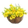 10 Inches Home Wedding Porch Decoration Chain Hanging Basket Flowers Grass Silk Daisy Flowers Indoors (Yellow) view 3