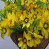 10 Inches Home Wedding Porch Decoration Chain Hanging Basket Flowers Grass Silk Daisy Flowers Indoors (Yellow) view 4
